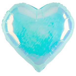 Шар (18''/46 см) Сердце, (надув воздухом), Голубой, Хамелеон, 1 шт. в уп.