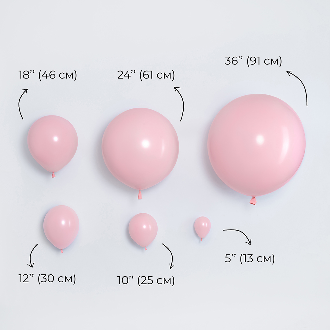 Шар (24''/61 см), Светло-розовый, пастель, 3 шт.